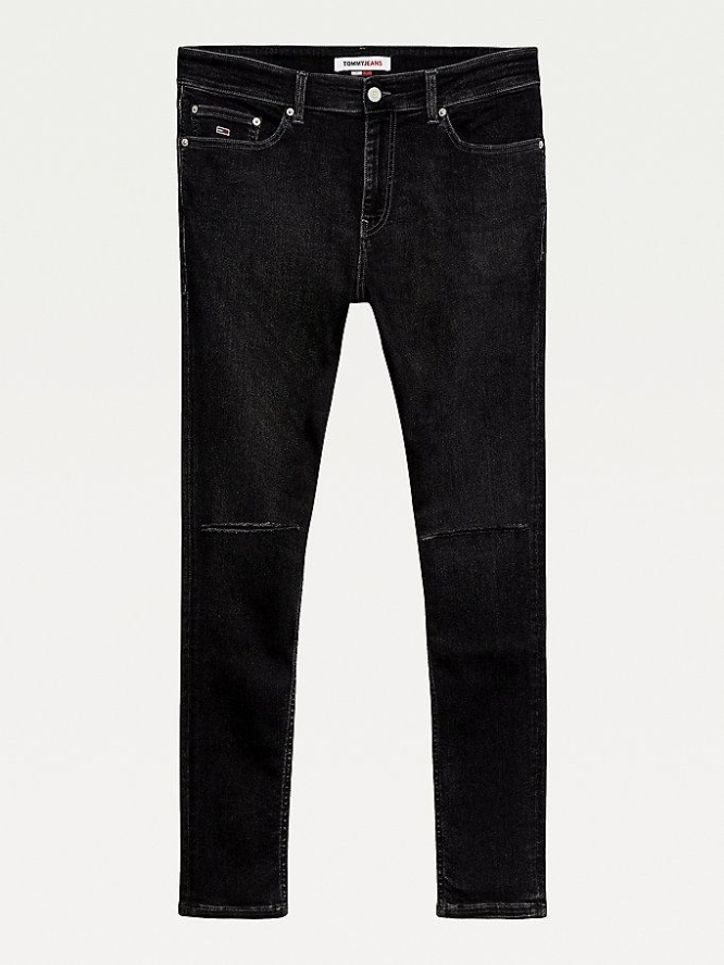 Tommy Hilfiger Finley Super Schlank Distressed Jeans Herren Schwarz | AT938MZGJ