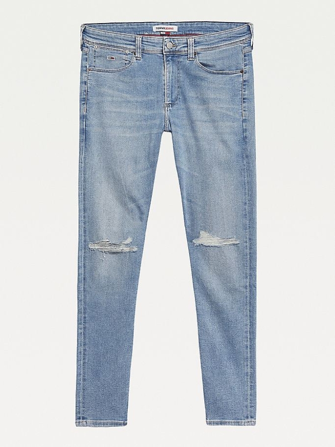 Tommy Hilfiger Finley Super Schlank Ripped Jeans Herren Hellblau | AT264KVGF