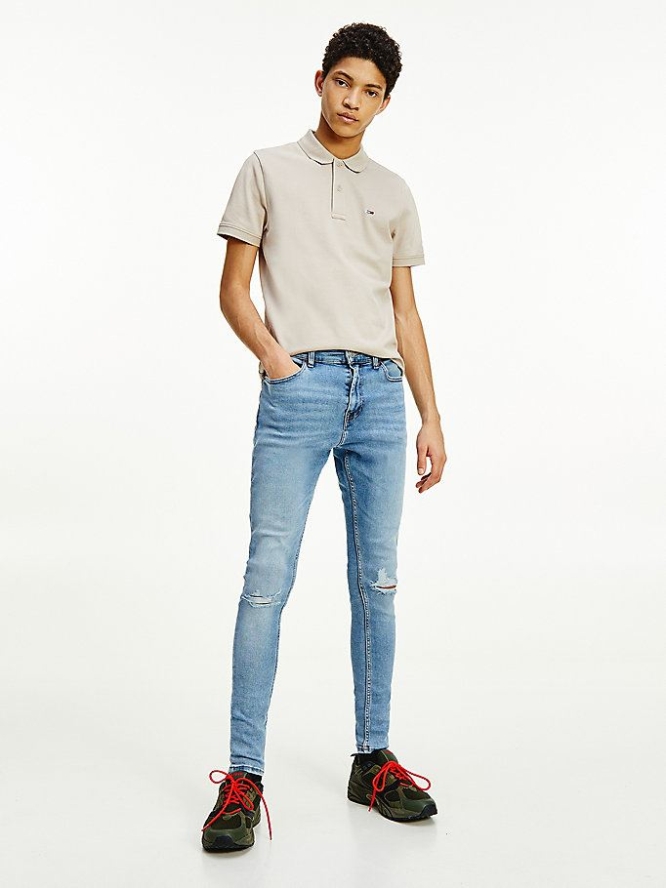 Tommy Hilfiger Finley Super Schlank Ripped Jeans Herren Hellblau | AT264KVGF