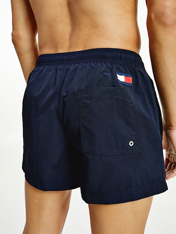 Tommy Hilfiger Flag Drawstring Kurzes Length Swim Bademode Herren Dunkelblau | AT846XGLQ