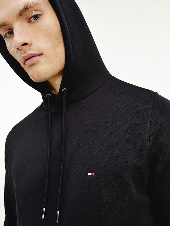 Tommy Hilfiger Flag Embroidery Hoodie Herren Schwarz | AT568PBST