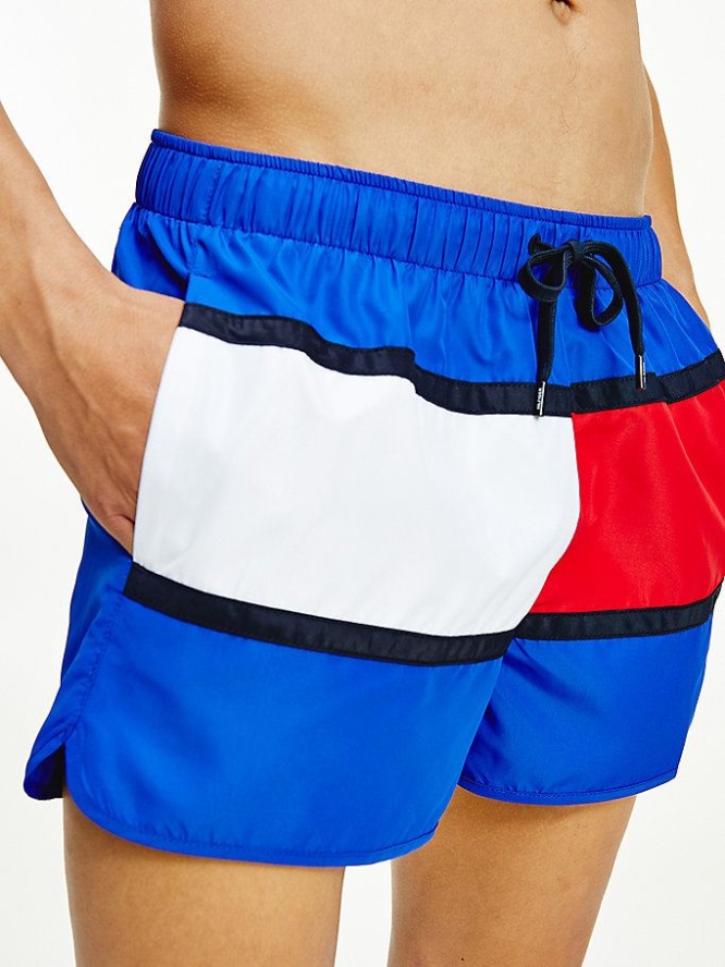 Tommy Hilfiger Flag Runner Swim Bademode Herren Blau | AT730PXSG