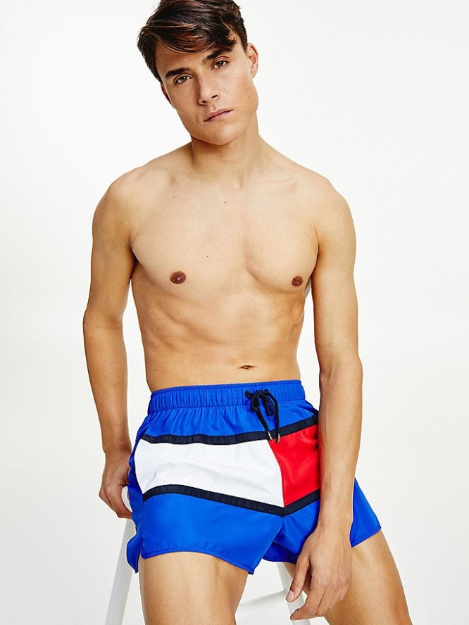 Tommy Hilfiger Flag Runner Swim Bademode Herren Blau | AT730PXSG