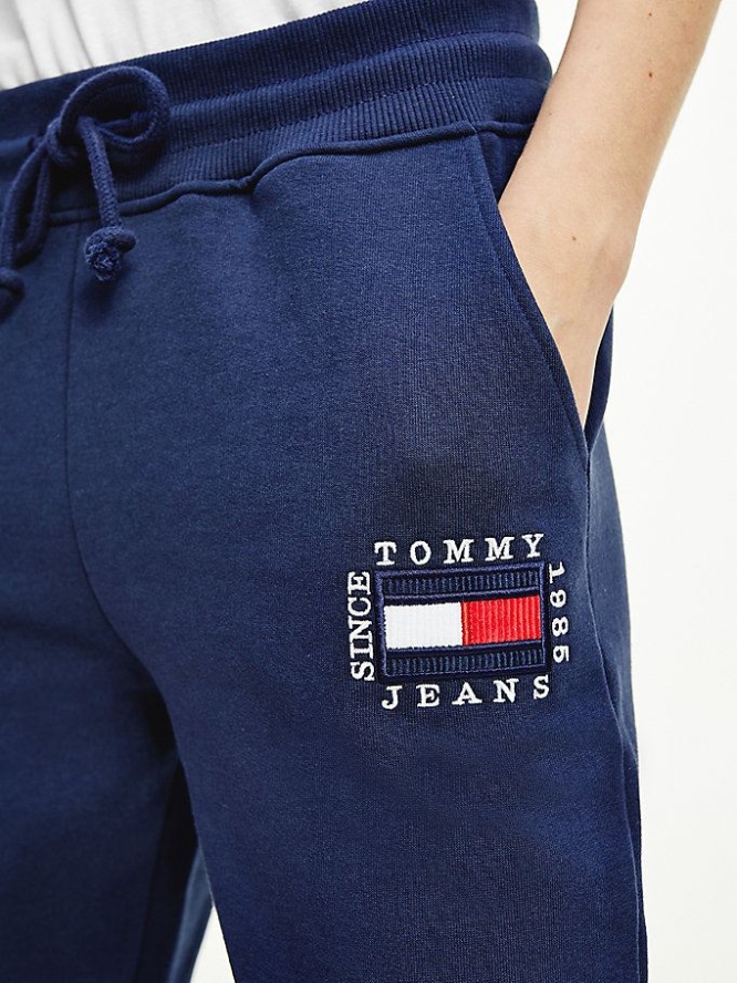 Tommy Hilfiger Flag Slim Fit Jogginghose Damen Hellnavy | AT395JVTO