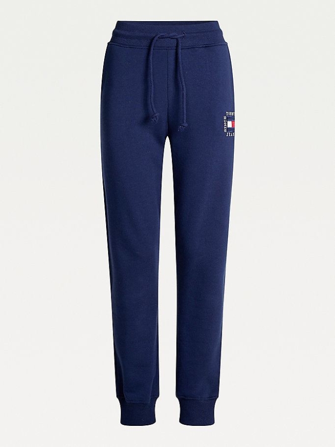 Tommy Hilfiger Flag Slim Fit Jogginghose Damen Hellnavy | AT395JVTO