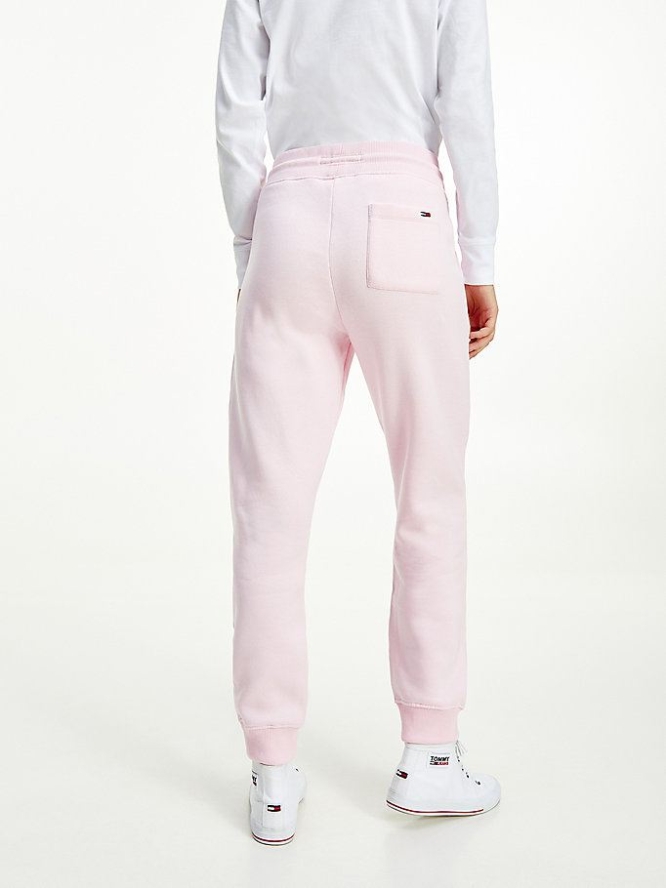 Tommy Hilfiger Flag Slim Fit Jogginghose Damen Rosa | AT826VOJC