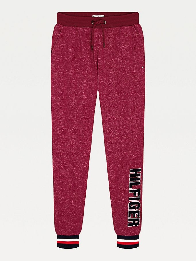 Tommy Hilfiger Fleece Appliqué Logo Nachtwäsche Damen Rosa Rot | AT216VYHK