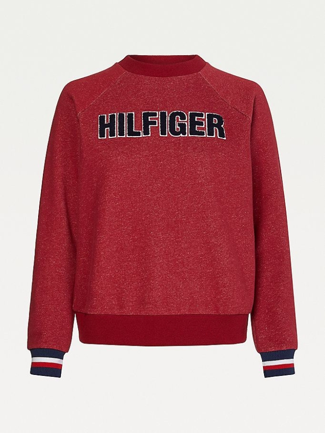 Tommy Hilfiger Fleece Appliqué Logo Pyjama Nachtwäsche Damen Rosa Rot | AT814RGKM