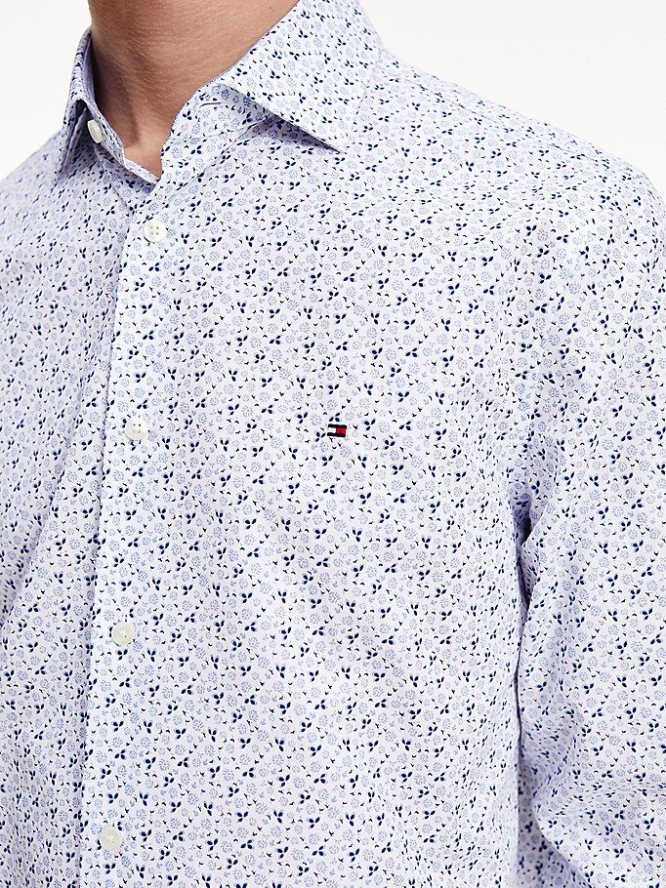 Tommy Hilfiger Floral Print Slim Fit Hemd Herren Weiß Navy | AT324WURQ