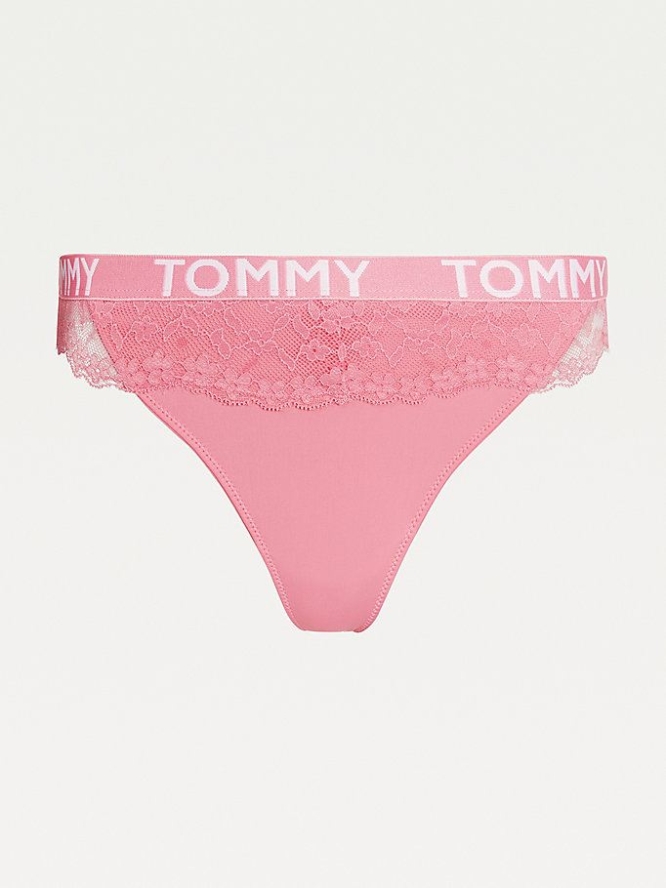 Tommy Hilfiger Floral Spitze Tanga Unterwäsche Damen Rosa | AT831PWLM