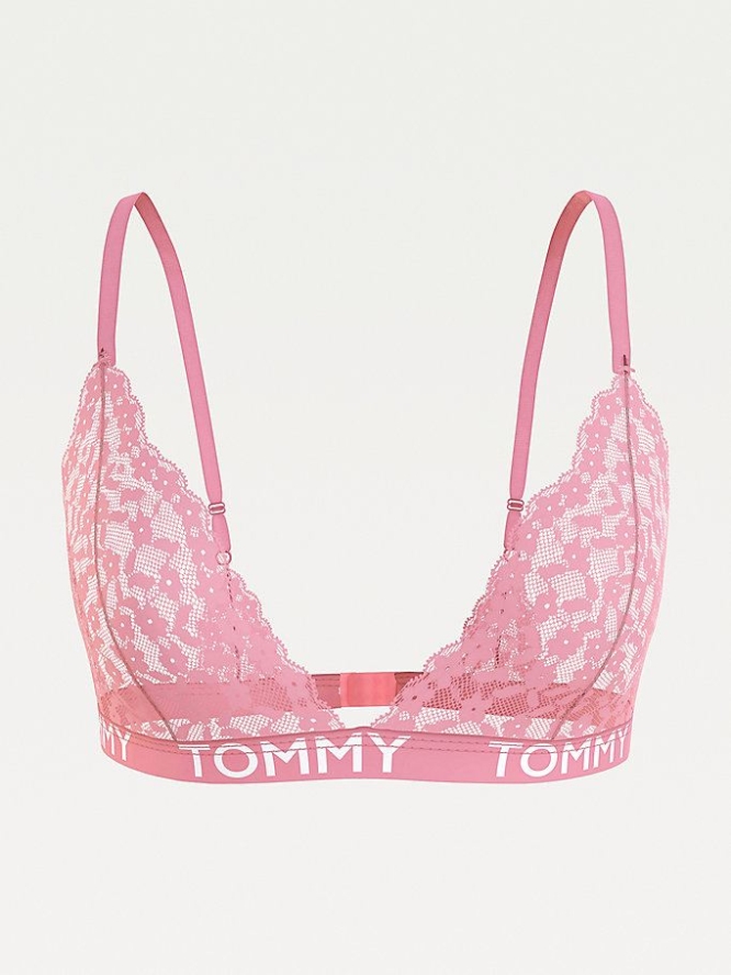 Tommy Hilfiger Floral Spitze Triangle Bra Unterwäsche Damen Rosa | AT839KDTA