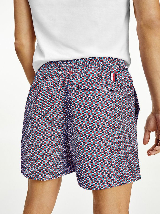 Tommy Hilfiger Geometric Print Mid Length Swim Bademode Herren Lila | AT560BZFT