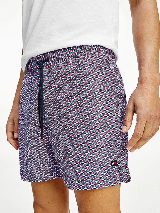 Tommy Hilfiger Geometric Print Mid Length Swim Bademode Herren Lila | AT560BZFT