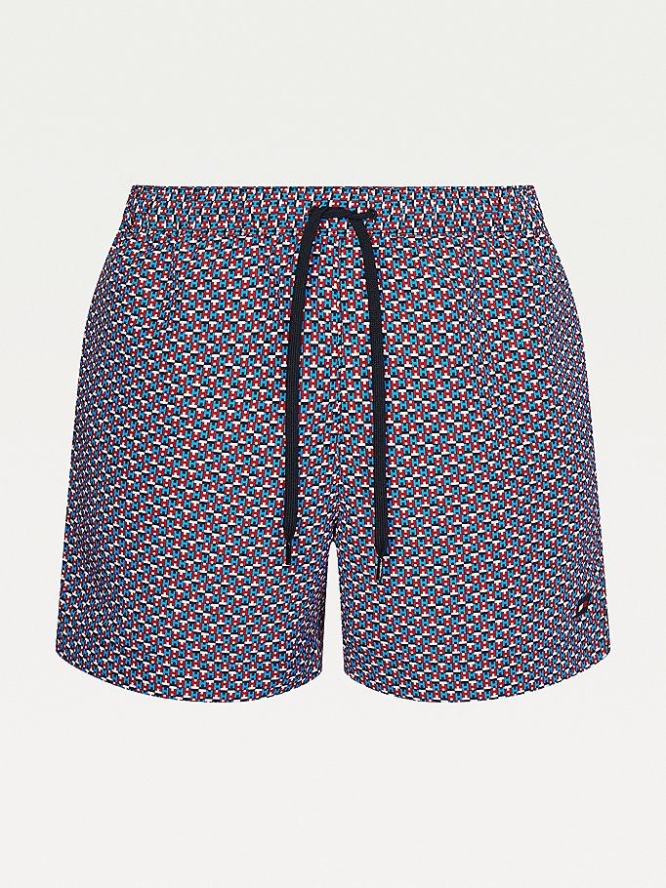 Tommy Hilfiger Geometric Print Mid Length Swim Bademode Herren Lila | AT560BZFT