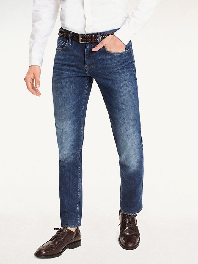 Tommy Hilfiger Gerade Fit Jeans Herren Grau | AT854PHVY