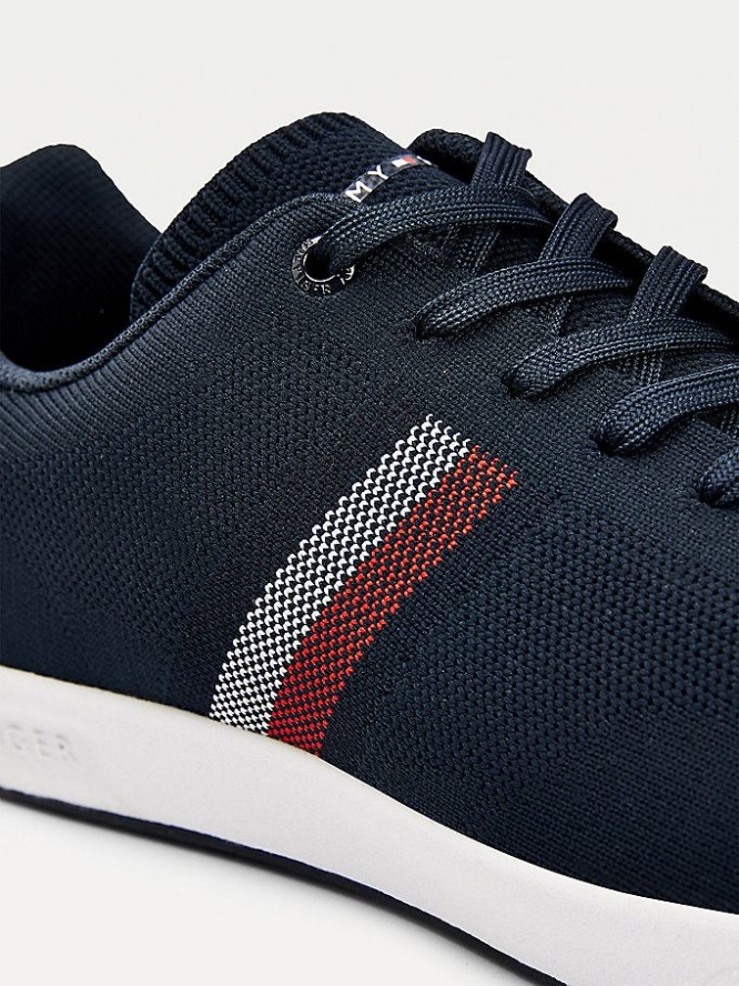 Tommy Hilfiger Gestrickt Cupsole Sneakers Herren Dunkelblau | AT593KYUE