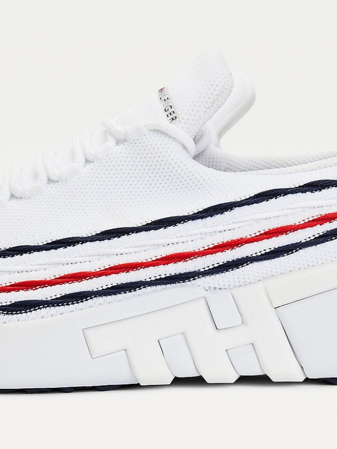 Tommy Hilfiger Gestrickt Monogram Sneakers Herren Weiß | AT019TOLU