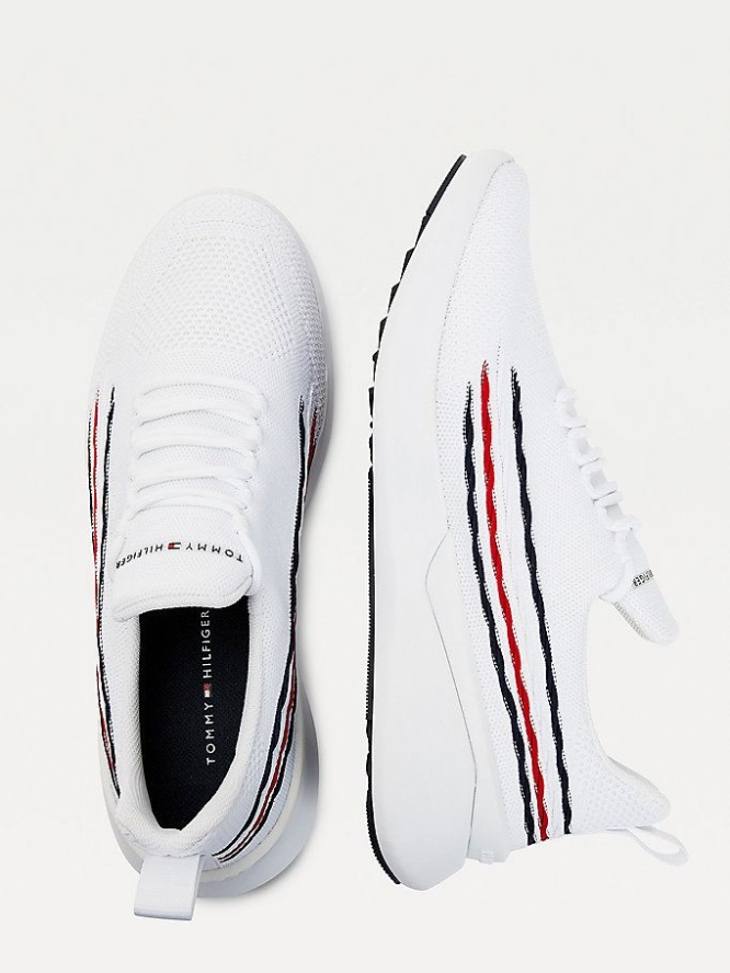 Tommy Hilfiger Gestrickt Monogram Sneakers Herren Weiß | AT019TOLU