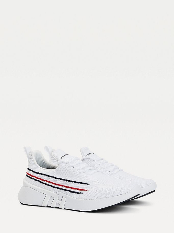 Tommy Hilfiger Gestrickt Monogram Sneakers Herren Weiß | AT019TOLU