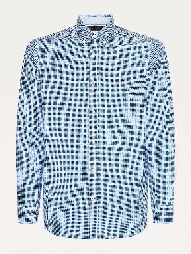 Tommy Hilfiger Gingham Check Slim Fit Hemd Herren Blau Weiß | AT910OGUS