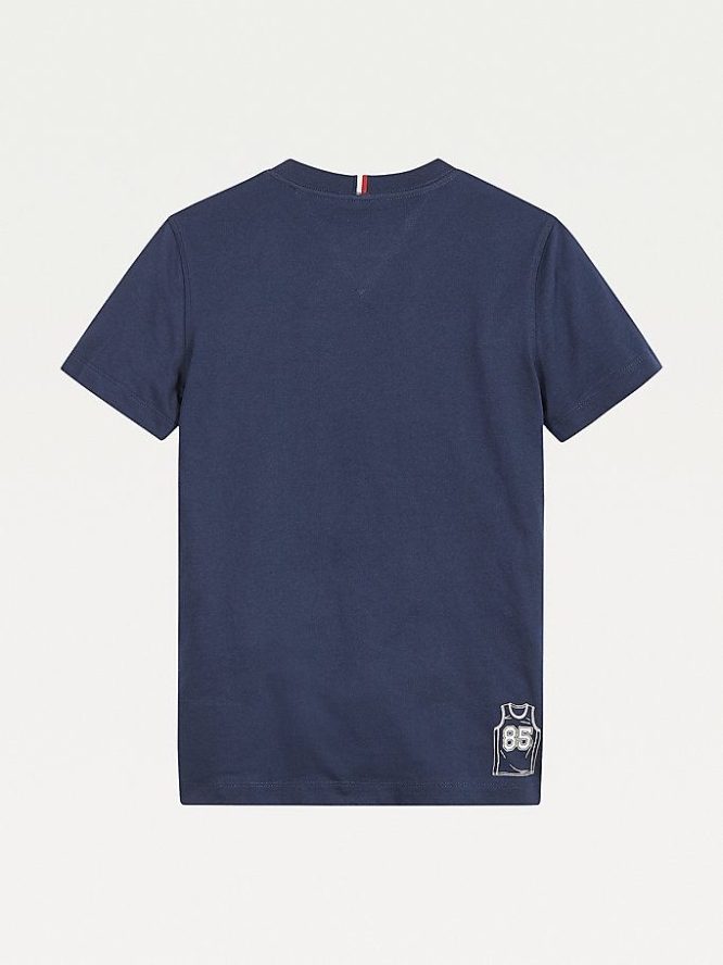 Tommy Hilfiger Glow In The Dark Logo T-shirts Kinder Hellnavy | AT426OLGC