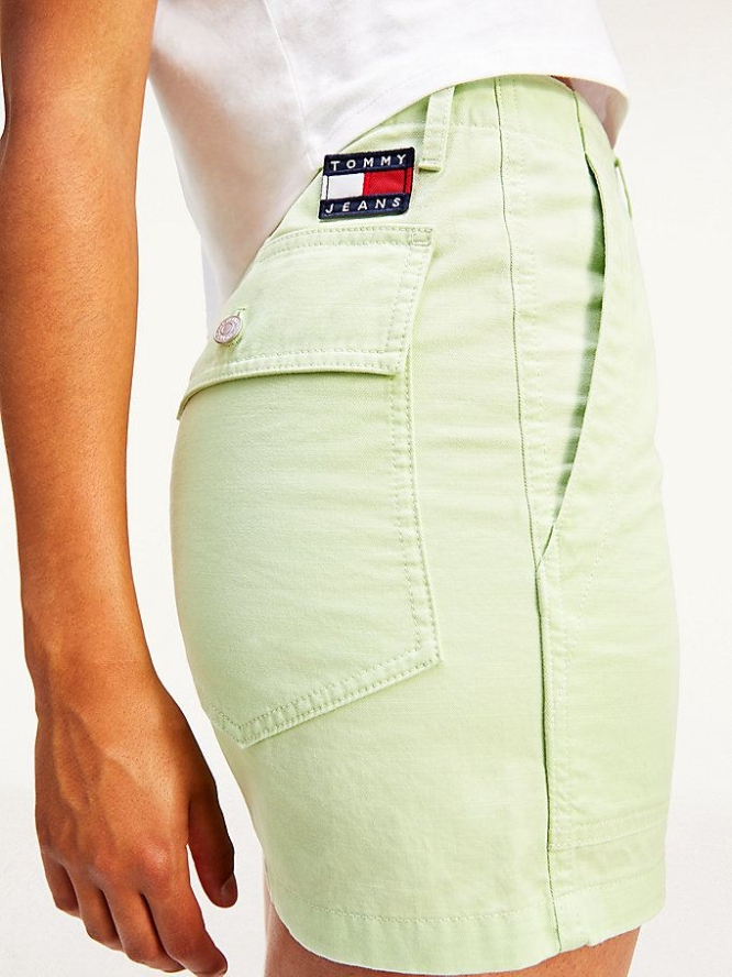 Tommy Hilfiger Harper Badge High Rise Kurze Hose Damen Hellgrün | AT950RFOA