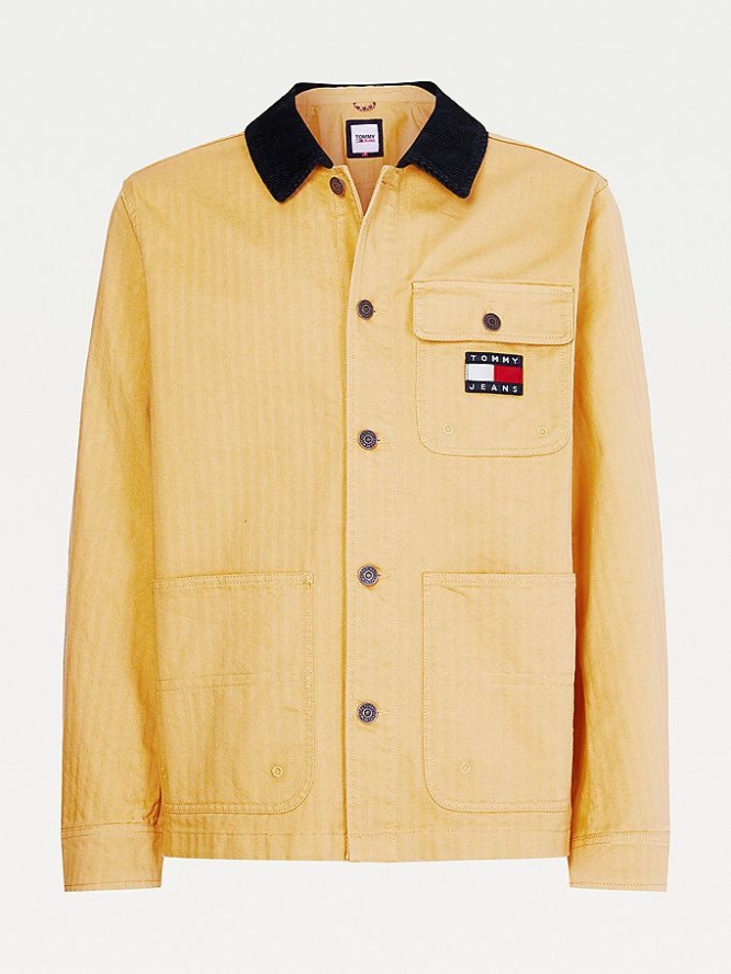 Tommy Hilfiger Herringbone Mit Kapuze Worker Jacke Herren Gold | AT210WMZA