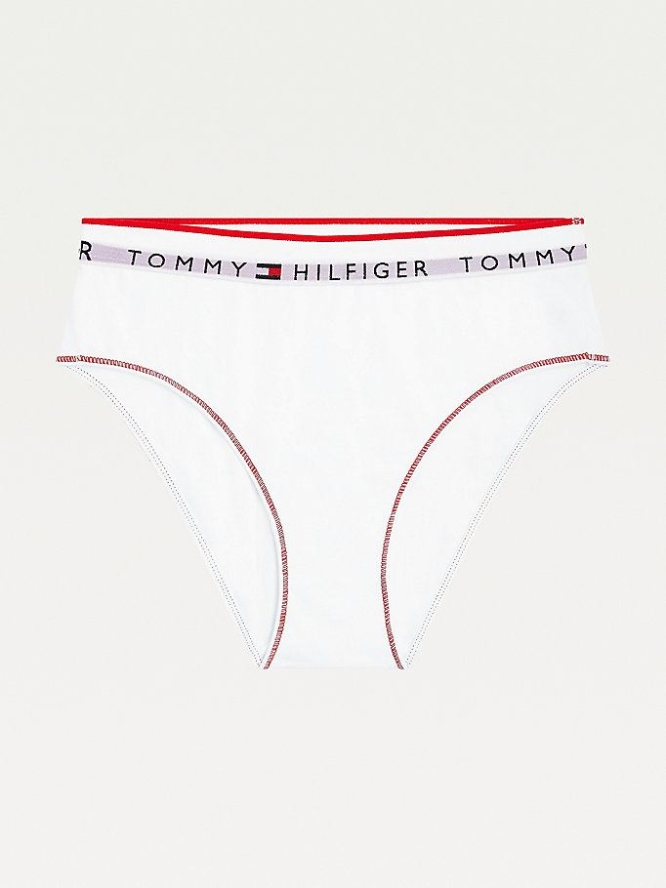 Tommy Hilfiger High Taille Repeat Logo Briefs Unterwäsche Damen Weiß | AT048ATOM