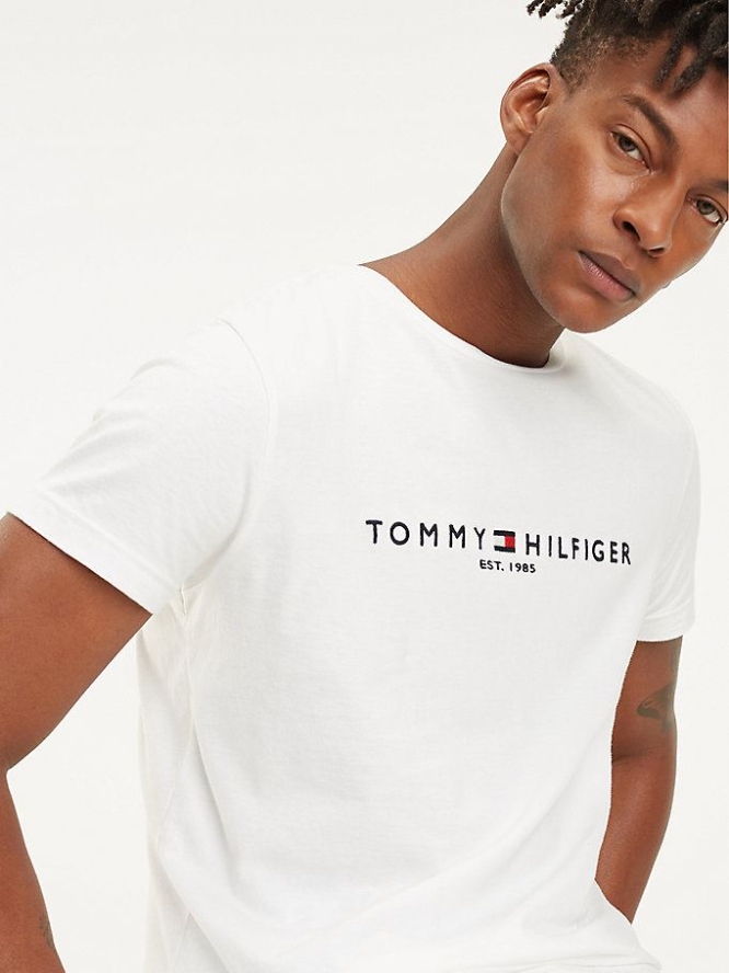 Tommy Hilfiger Hilfiger Logo T-shirts Herren Weiß | AT087ARZN