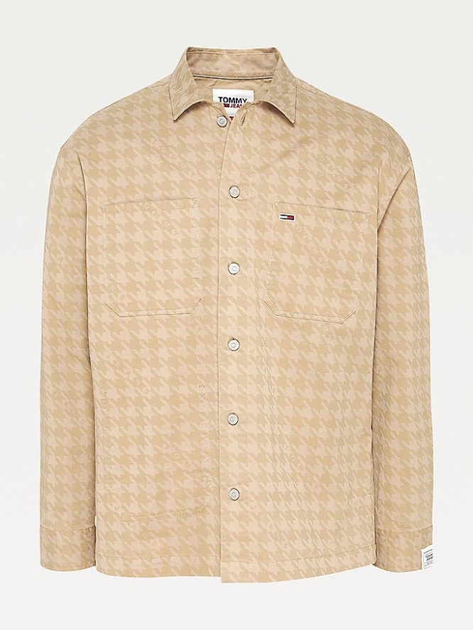 Tommy Hilfiger Houndstooth Print Over Hemd Herren Khaki | AT804XRHG