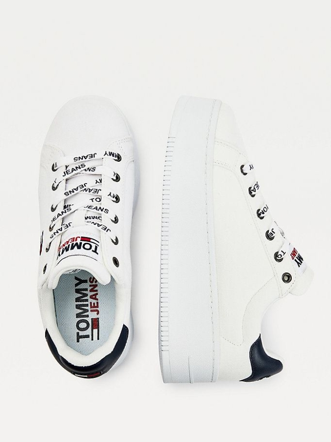 Tommy Hilfiger Iconic Essential Flatform Sneakers Damen Weiß | AT201MEQX