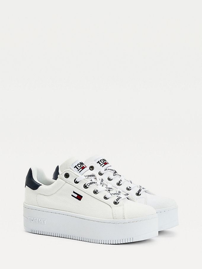 Tommy Hilfiger Iconic Essential Flatform Sneakers Damen Weiß | AT201MEQX