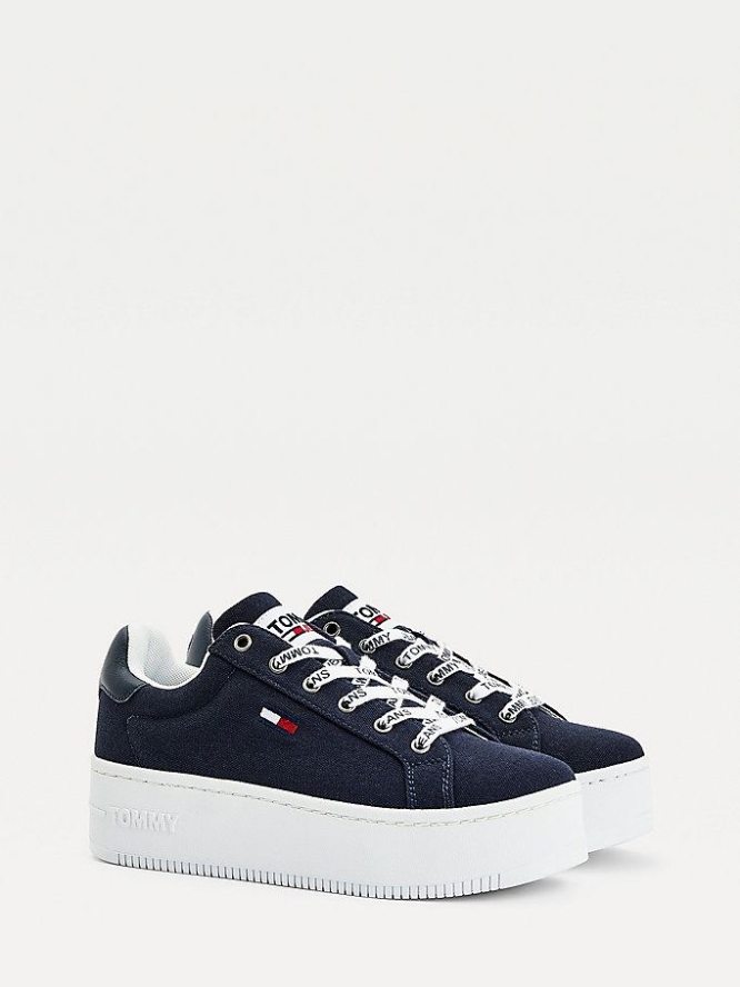 Tommy Hilfiger Iconic Essential Flatform Sneakers Damen Hellnavy | AT624TICB