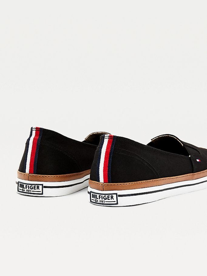 Tommy Hilfiger Iconic Slip-On Sneakers Damen Schwarz | AT369HMXU