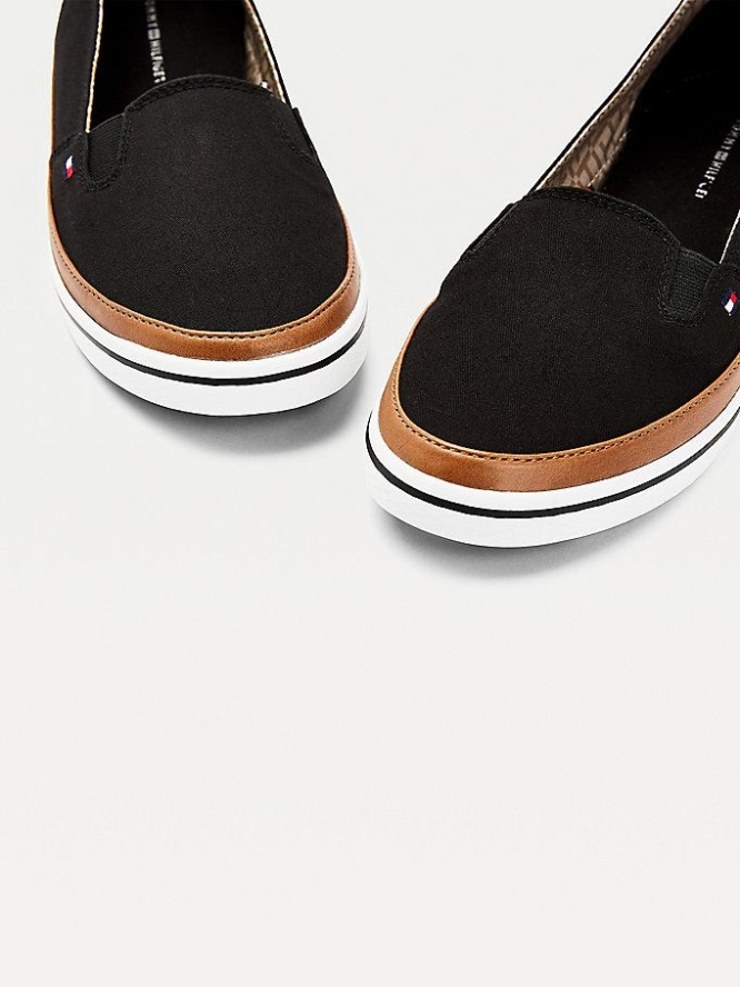 Tommy Hilfiger Iconic Slip-On Sneakers Damen Schwarz | AT369HMXU