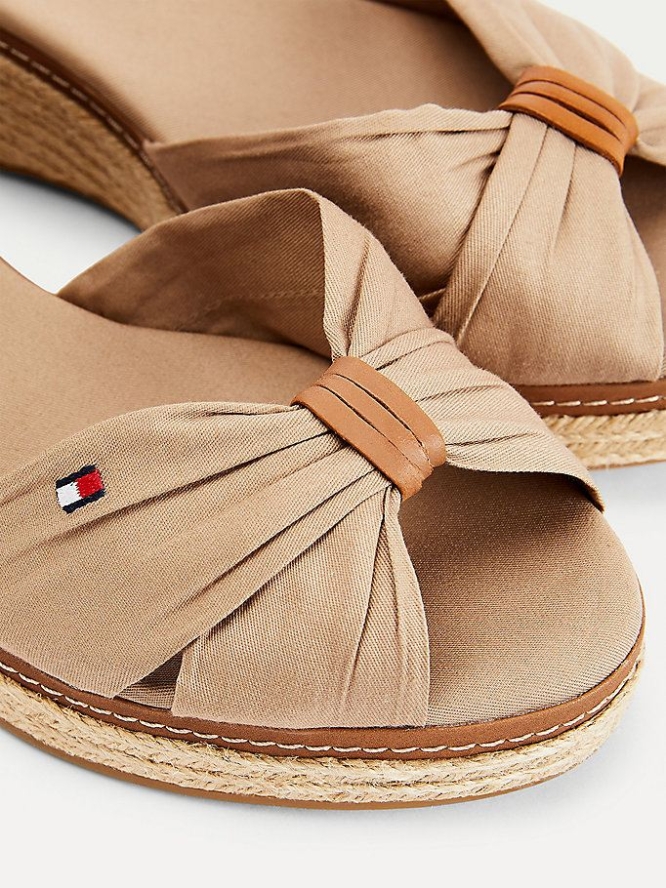 Tommy Hilfiger Iconic Wedge Espadrilles Keilabsatz Sandalen Damen Grau | AT106ZGKP