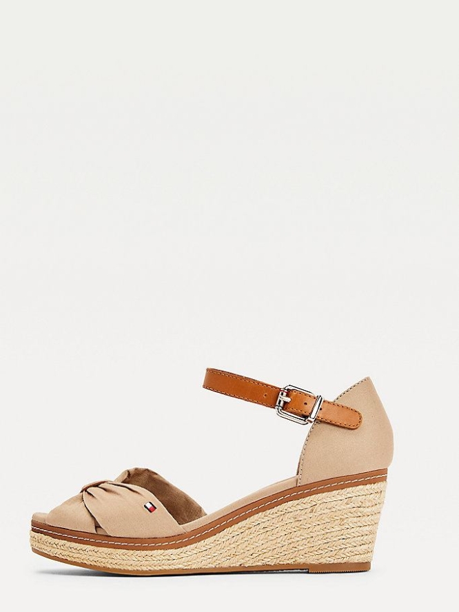 Tommy Hilfiger Iconic Wedge Espadrilles Keilabsatz Sandalen Damen Grau | AT106ZGKP