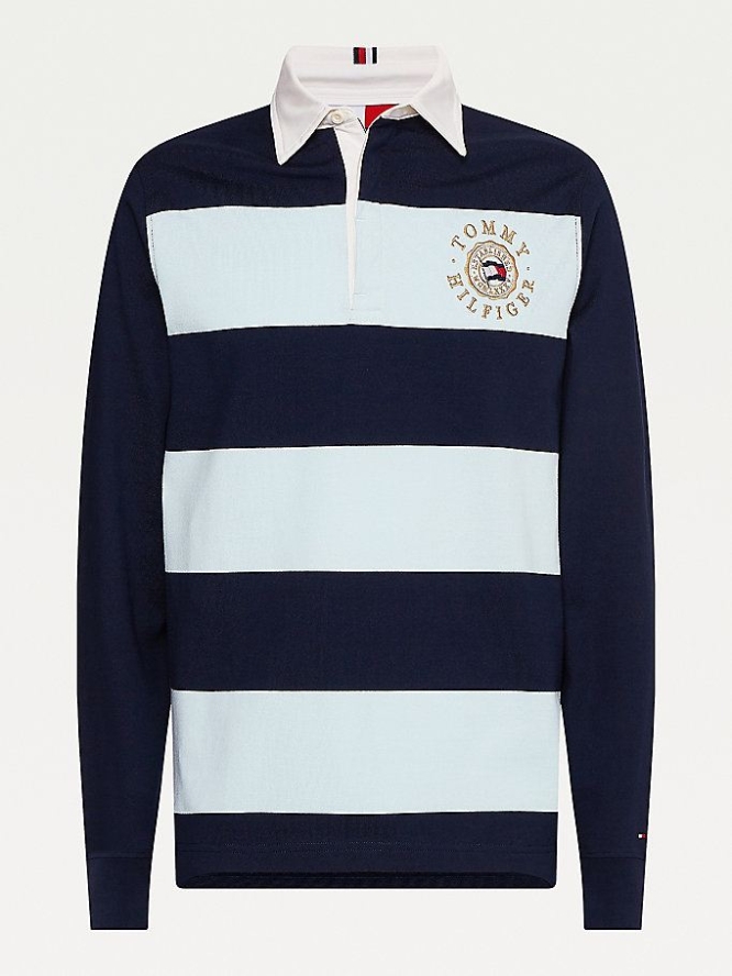 Tommy Hilfiger Icons Rugby Polo Shirts Herren Dunkelblau | AT527DTCI