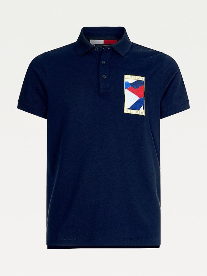 Tommy Hilfiger Icons Slim Fit Polo Shirts Herren Dunkelblau | AT609CBXG