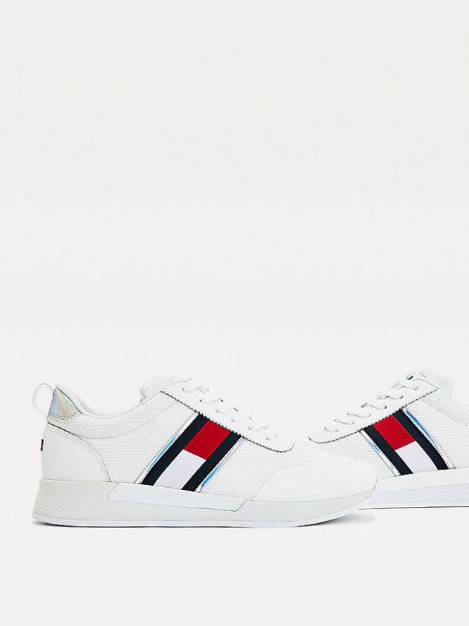 Tommy Hilfiger Iridescent Flag Sneakers Damen Weiß | AT435XFWL