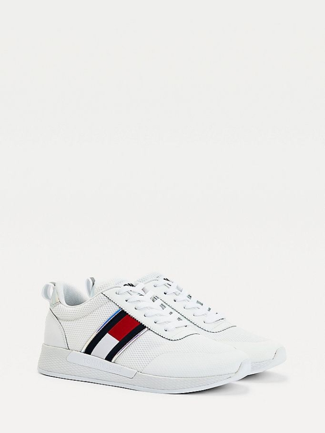 Tommy Hilfiger Iridescent Flag Sneakers Damen Weiß | AT435XFWL