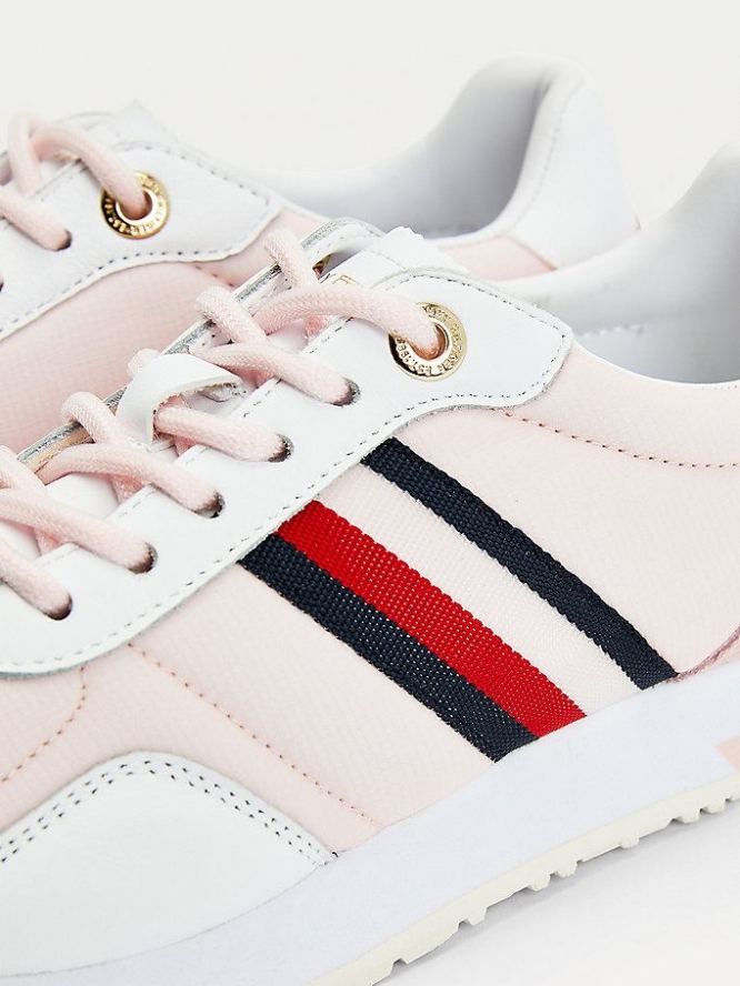 Tommy Hilfiger Iridescent Spitze-Up Sneakers Damen Hellrosa | AT237XEIN