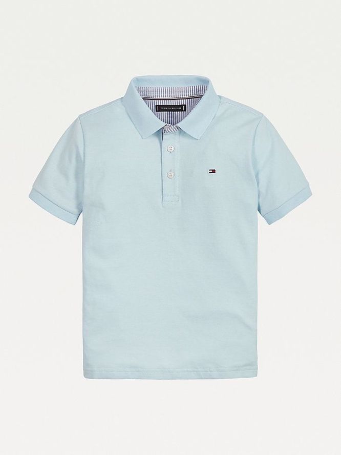 Tommy Hilfiger Ithaca Stripe Collar Polo Shirts Kinder Blau | AT139AZQK