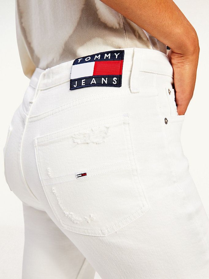 Tommy Hilfiger Izzy High Rise Slim Ankle Jeans Damen Weiß | AT521XVHK