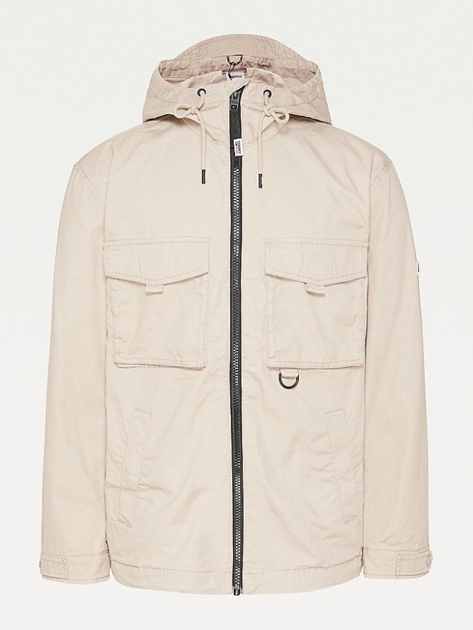 Tommy Hilfiger Laufschuhe Baumwoll Parka Jacke Herren Beige | AT104RCAW