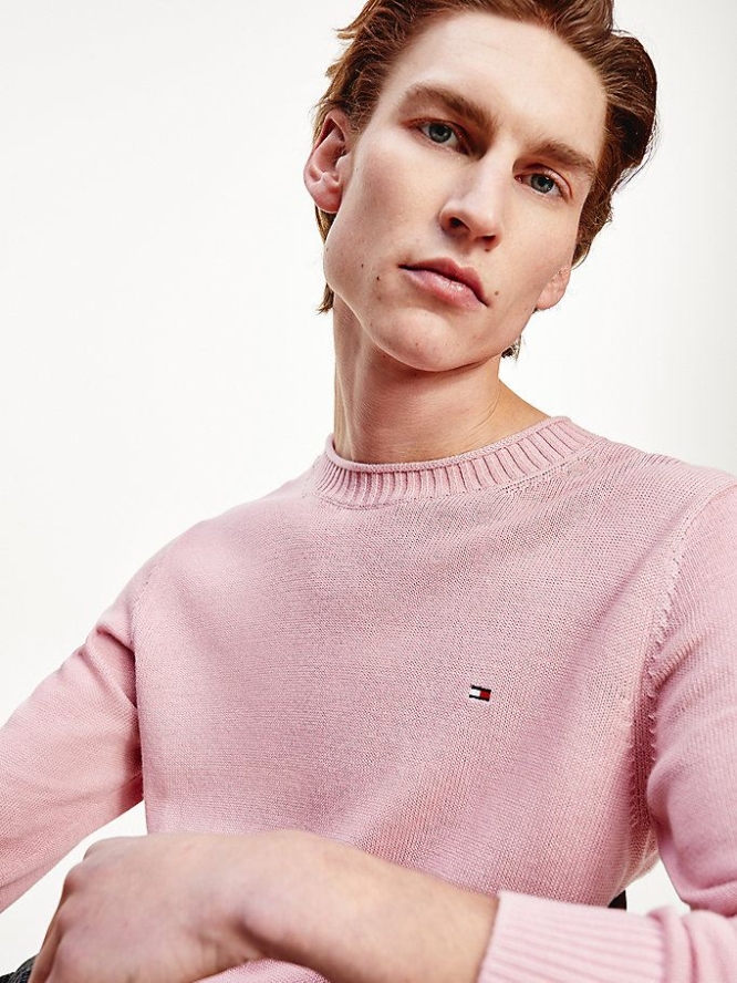 Tommy Hilfiger Laufschuhe Crew Neck Jumper Pullover Herren Rosa | AT746RCHF