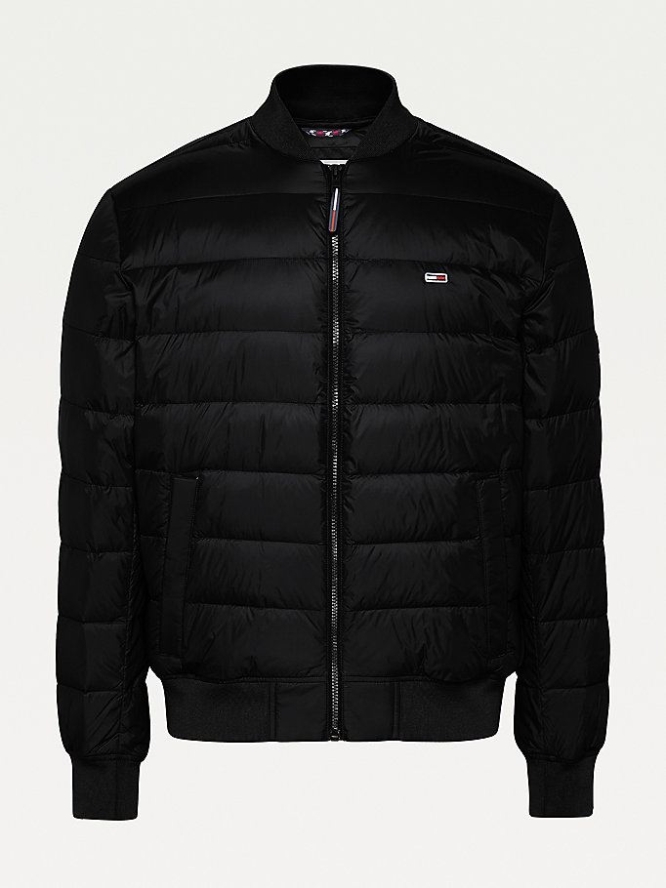 Tommy Hilfiger Laufschuhe Down-Filled Gepolstert Bomber Jacke Herren Schwarz | AT850NFWR