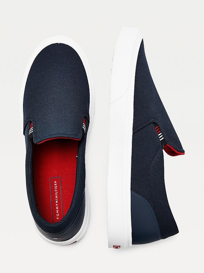 Tommy Hilfiger Laufschuhe Gestrickt Slip-On Sneakers Herren Dunkelblau | AT482XMJR