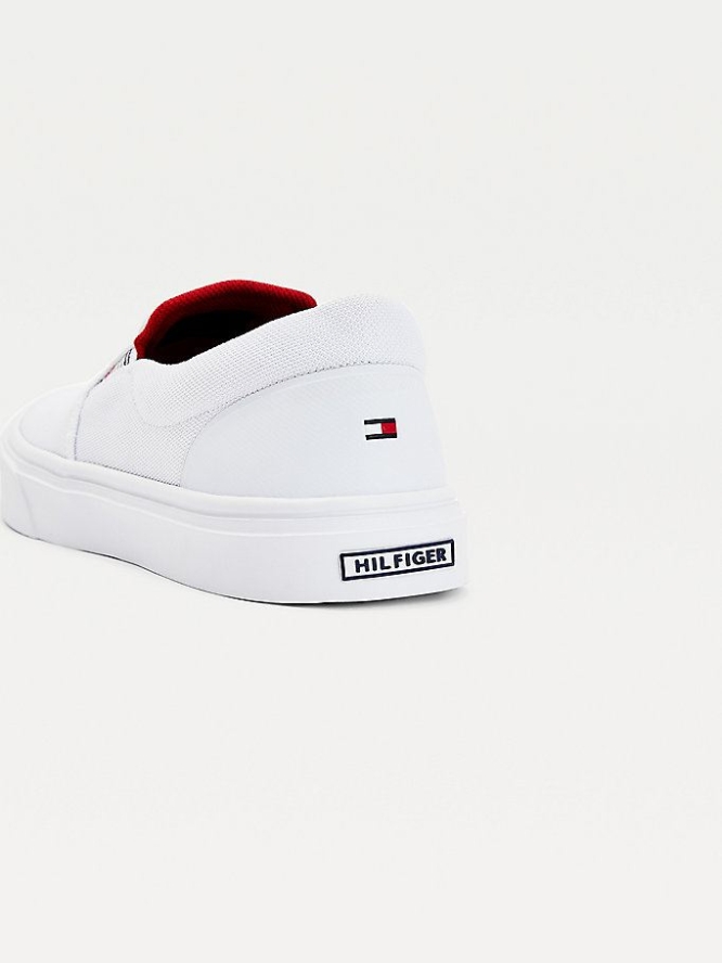 Tommy Hilfiger Laufschuhe Gestrickt Slip-On Sneakers Herren Weiß | AT815VFXW