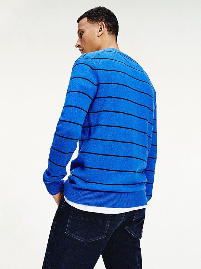 Tommy Hilfiger Laufschuhe Stripe Jumper Pullover Herren Blau Mehrfarbig | AT396LFXU